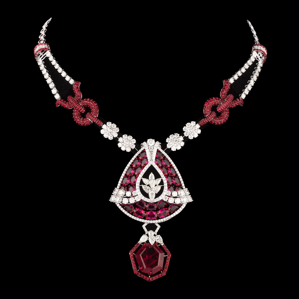 Gemstone Necklaces – 14K White Gold | Gharenu GH078NCKSPJNK-0189(R)