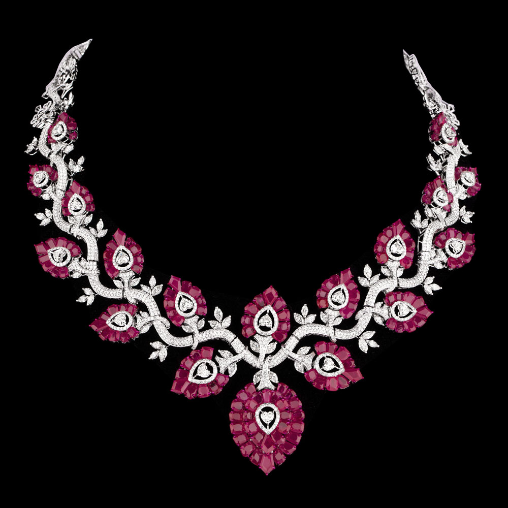 Gemstone Necklaces – 18K White Gold | Gharenu GH081NCKNK0307(R)