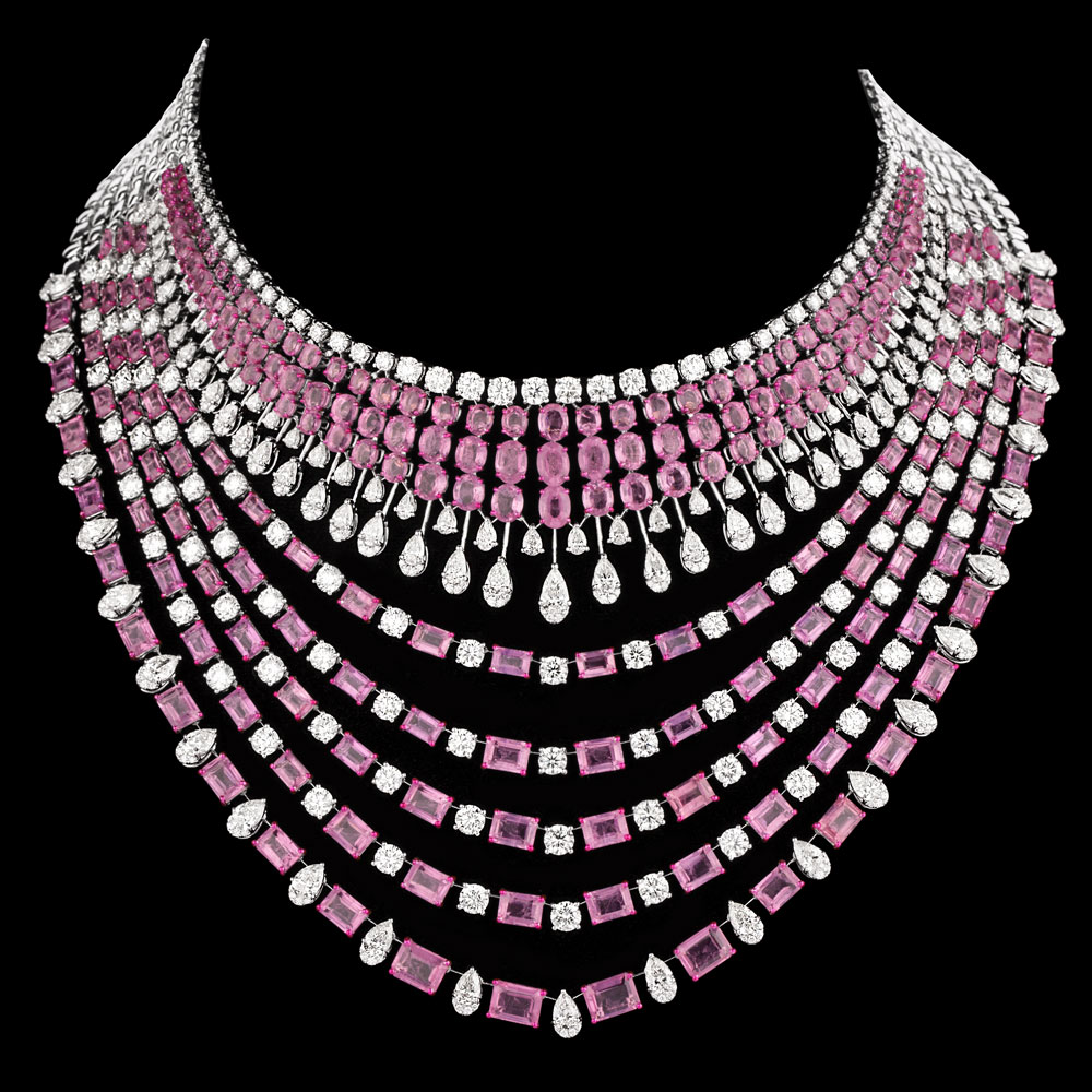 Gemstone Necklaces – 18K White Gold | Gharenu GH081NCKNK0309(PK)