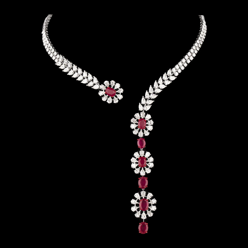 Exclusive Necklaces – 18K White Gold | Gharenu GH081NCKNK0313(R)
