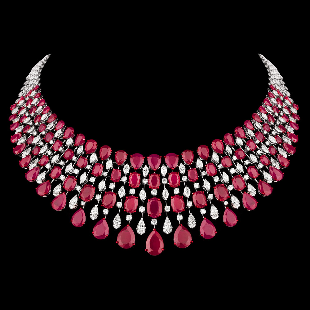 Gemstone Necklaces – 18K White Gold | Gharenu GH081NCKNK0322(R)