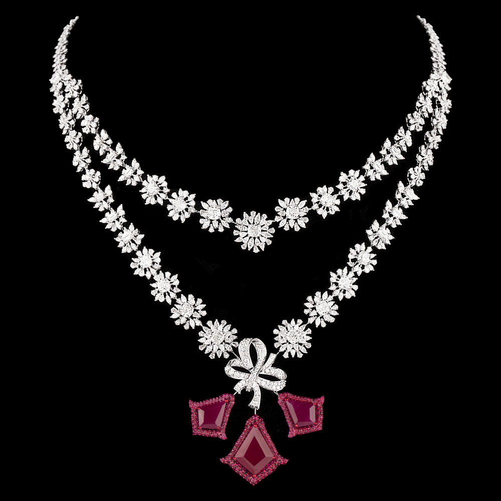 Gemstone Necklaces – 18K White Gold | Gharenu GH081NCKNK0331(R)