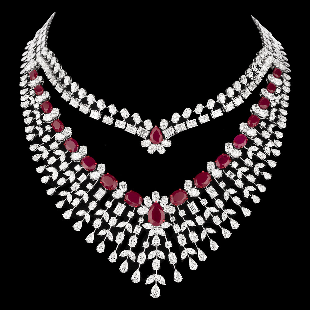 Gemstone Necklaces – 18K White Gold | Gharenu GH081NCKNK0333(R)