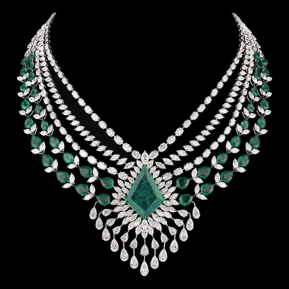 Gemstone Necklaces – 18K White Gold | Gharenu GH081NCKNK0334(E)