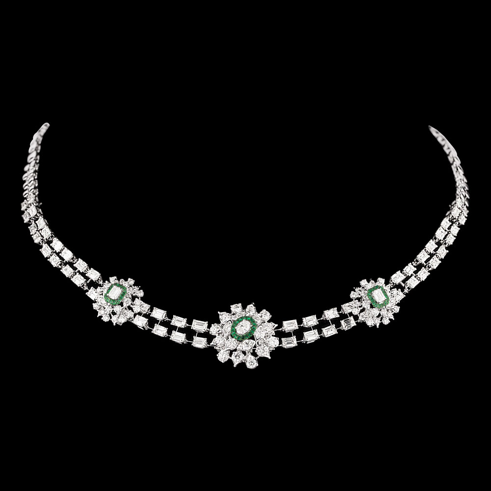 Gemstone Necklaces – 18K White Gold | Gharenu GH081NCKNK0369(E)-1