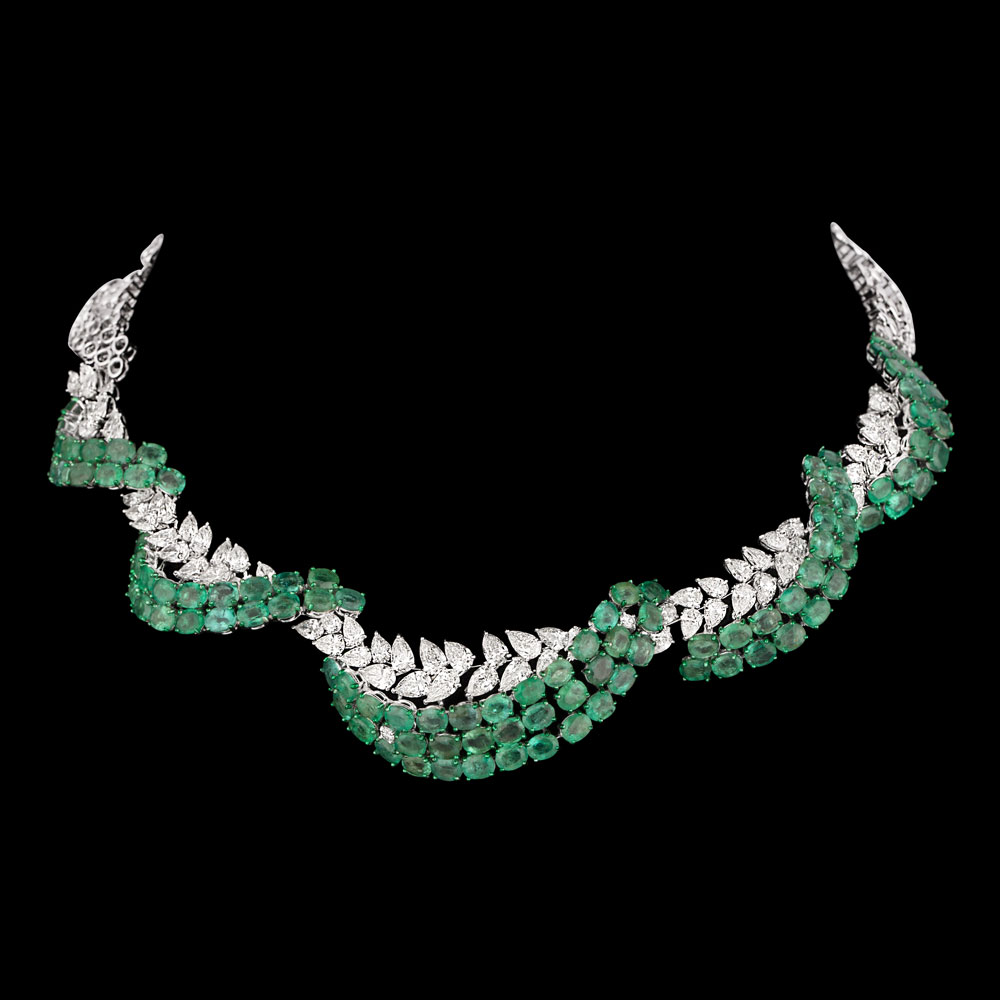 Gemstone Necklaces – 14K White Gold | Gharenu GH081NCKNK0449(E)