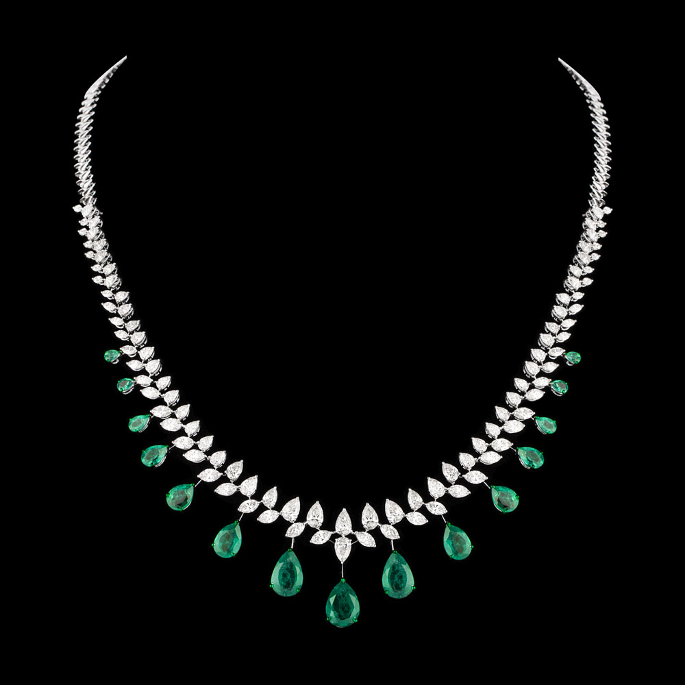 Necklaces & Sets – 14K White Gold | Gharenu GH081NCKNK0731(E)-1