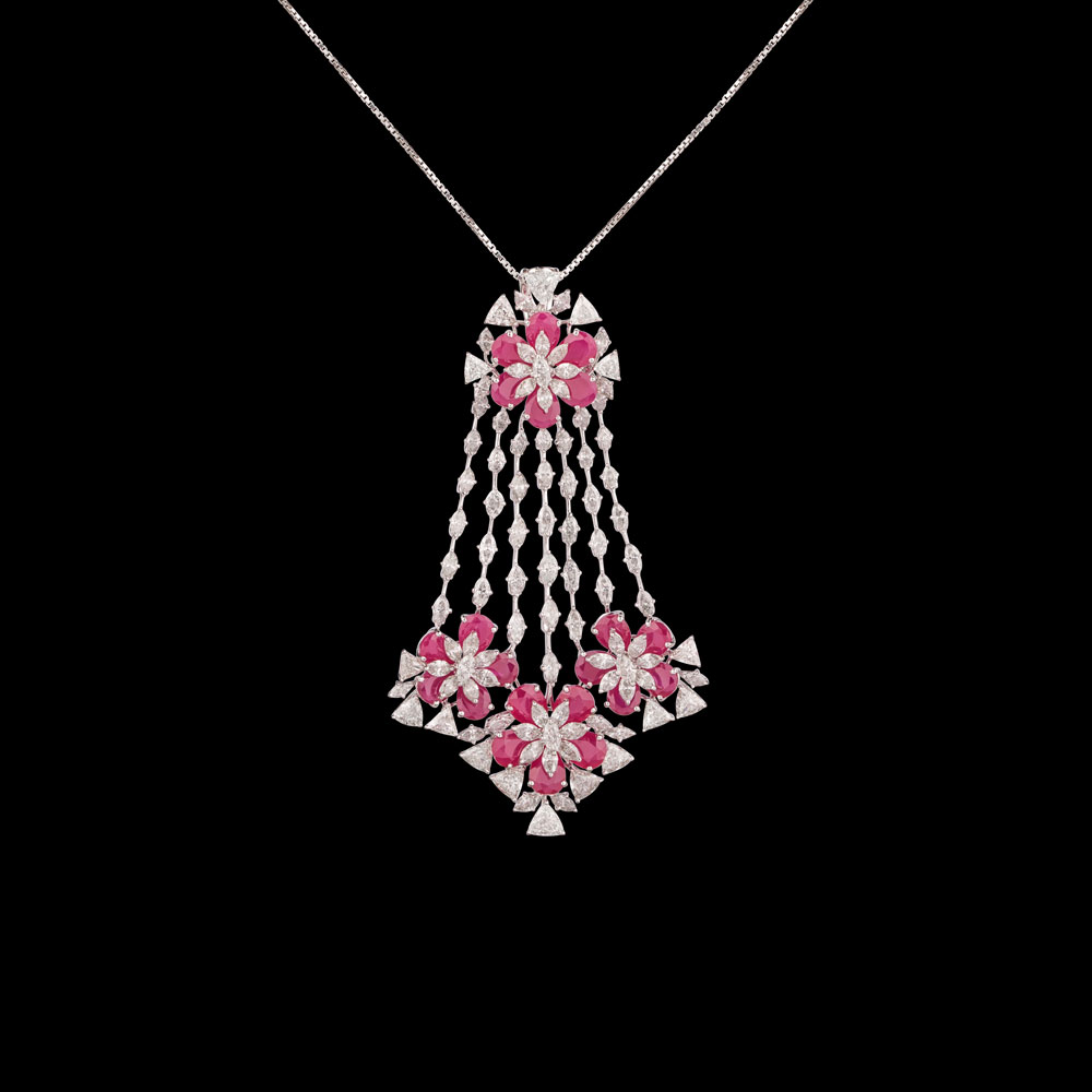Pendants – 18K White Gold | Gharenu AYV-BBB-215-P-1_BLK