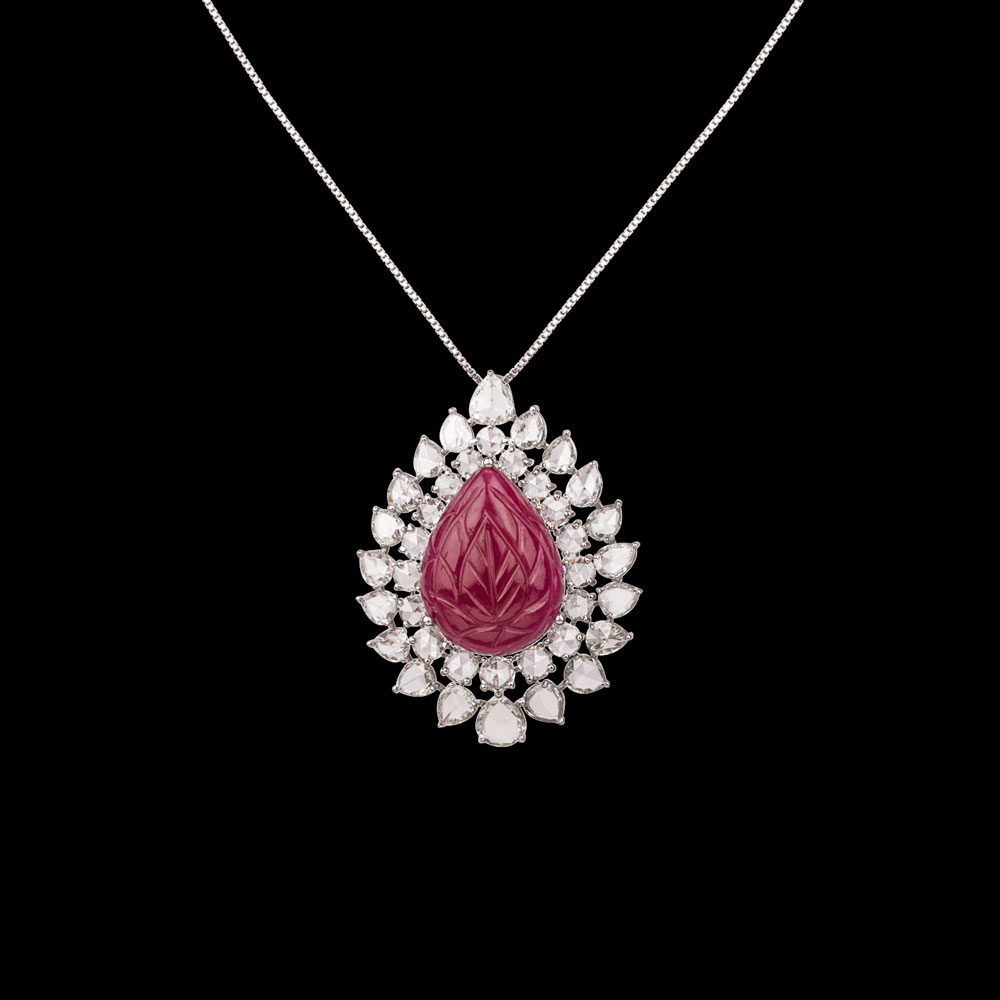 Pendants – 18K White Gold | Gharenu AYV-GGG-70-P-1_BLK