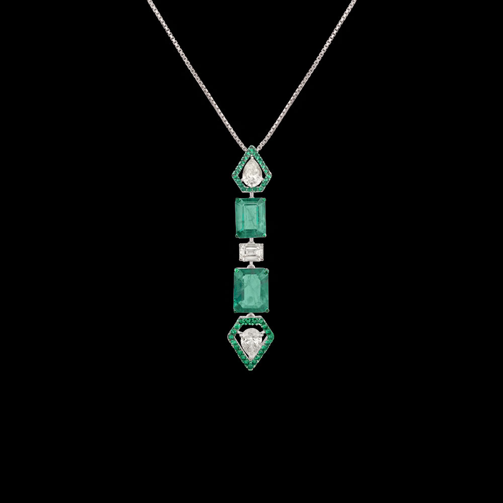 Gemstone Pendants – 18K White Gold | Gharenu GH062PDTPS-0579(E)