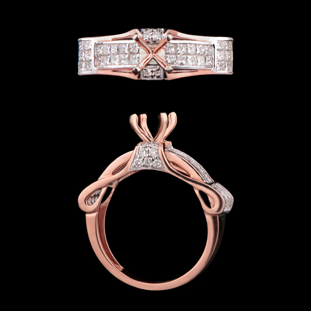 14K Two Tone (Rose Gold + Yellow Gold) ENGAGEMENT RINGS