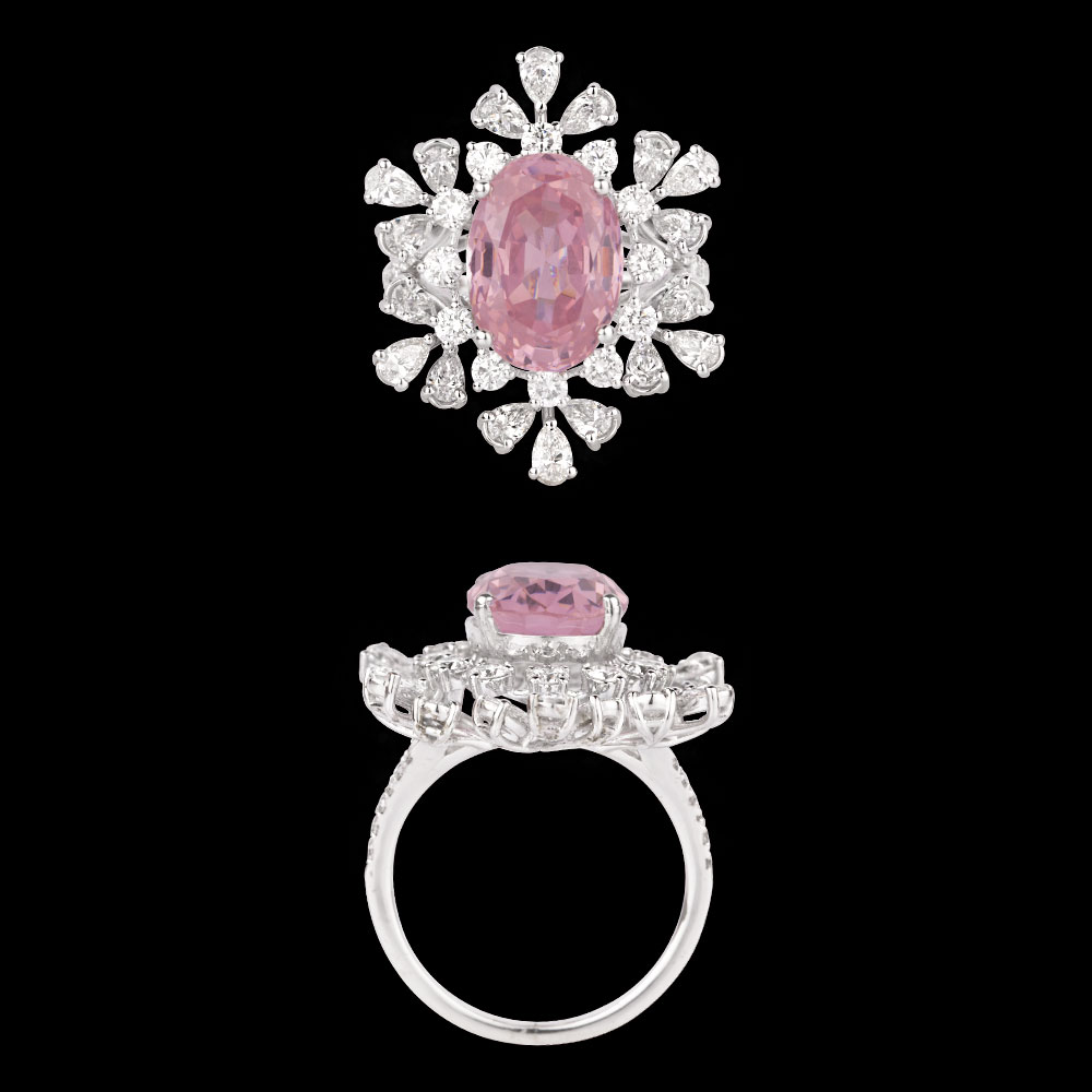 Gemstone Rings – 18K White Gold | Gharenu GH004RNGBSP102180(PK)