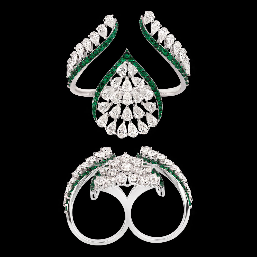 Gemstone Rings – 14K White Gold | Gharenu GH004RNGBSP102202(E)