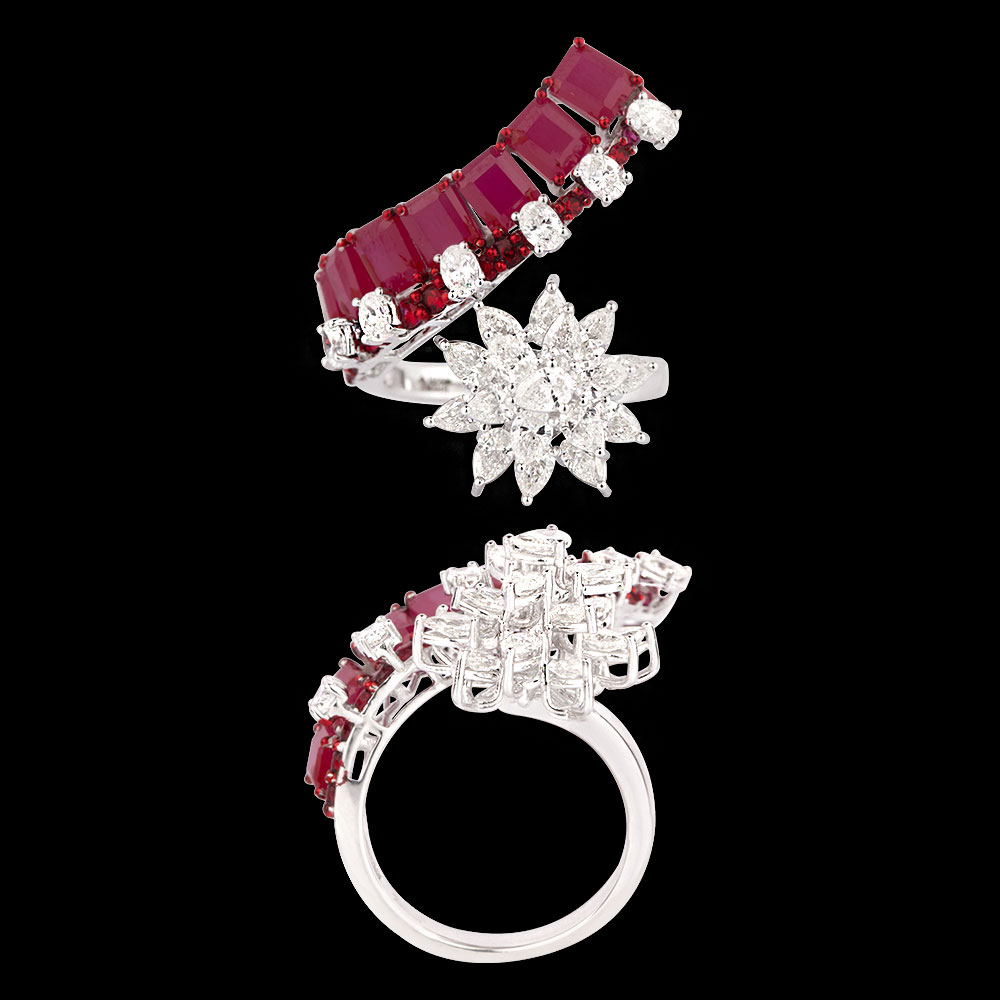 Gemstone Rings – 14K White Gold | Gharenu GH004RNGBSP102203(R)