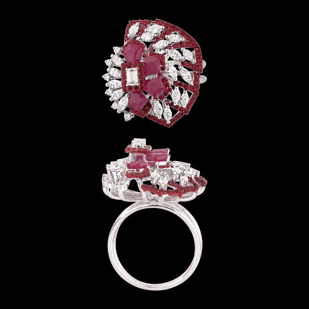 Gemstone Rings – 18K White Gold | Gharenu GH004RNGNDP447107(R)