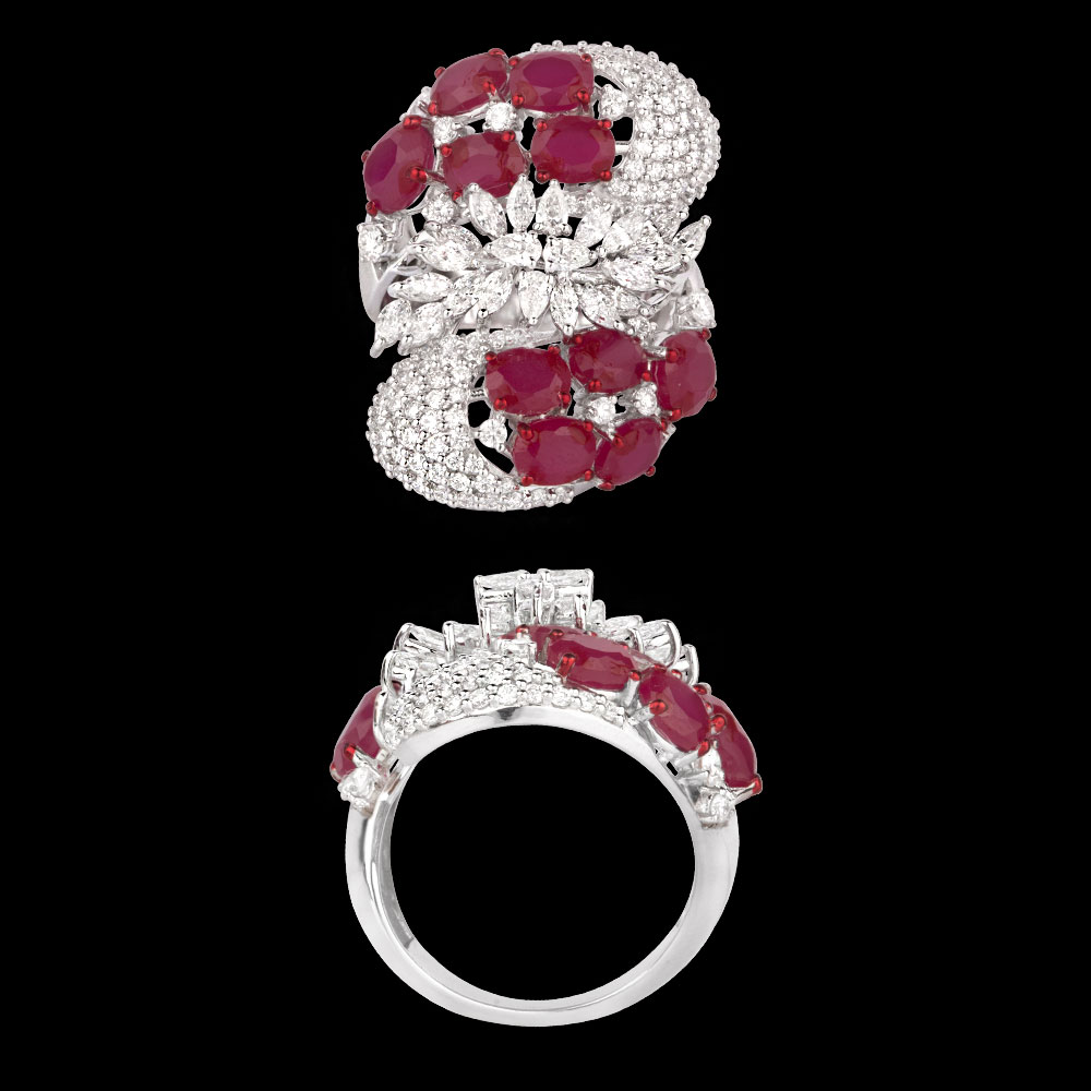 Gemstone Rings – 18K White Gold | Gharenu GH004RNGNDP447112(R)