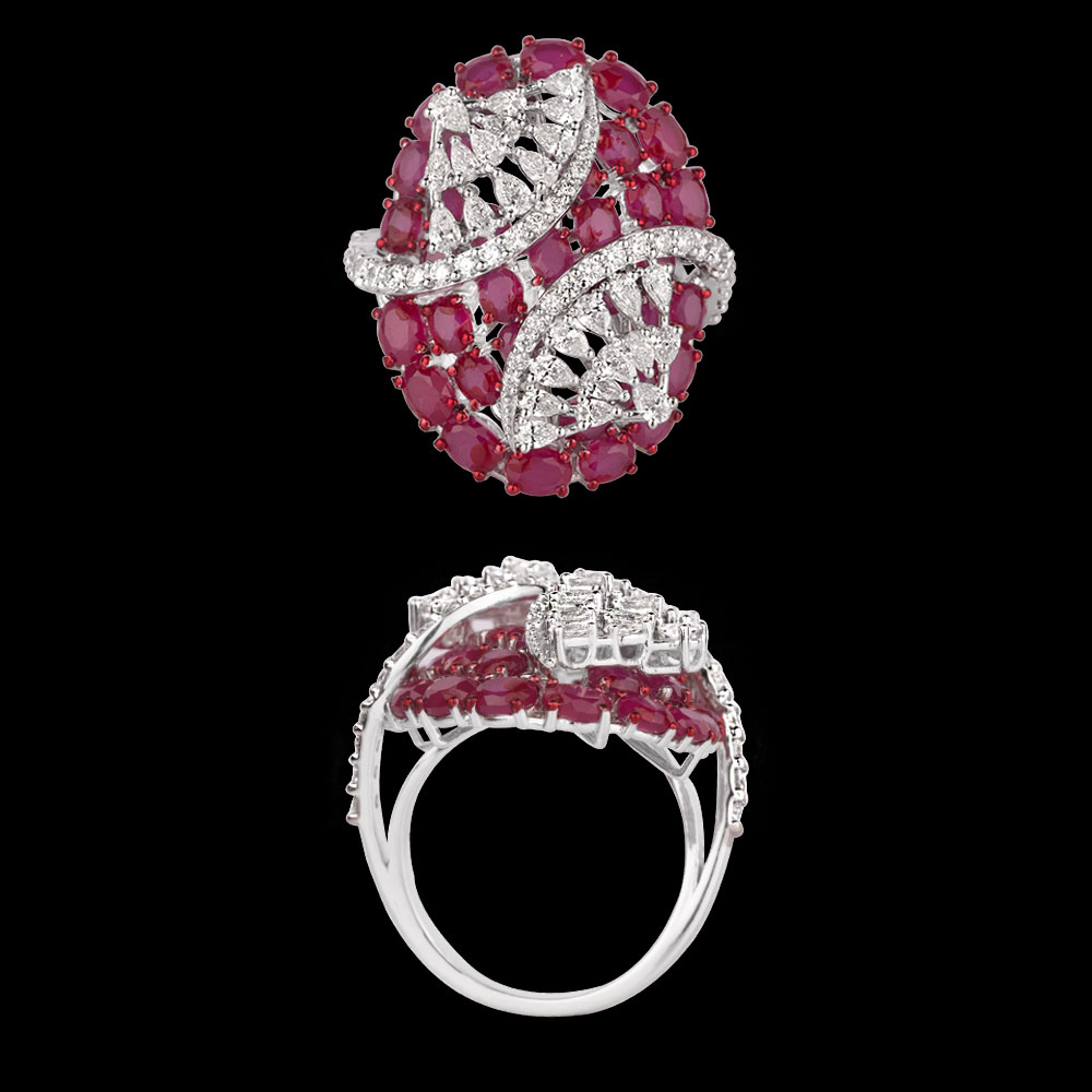 Gemstone Rings – 14K White Gold | Gharenu GH004RNGNDP447115(R)