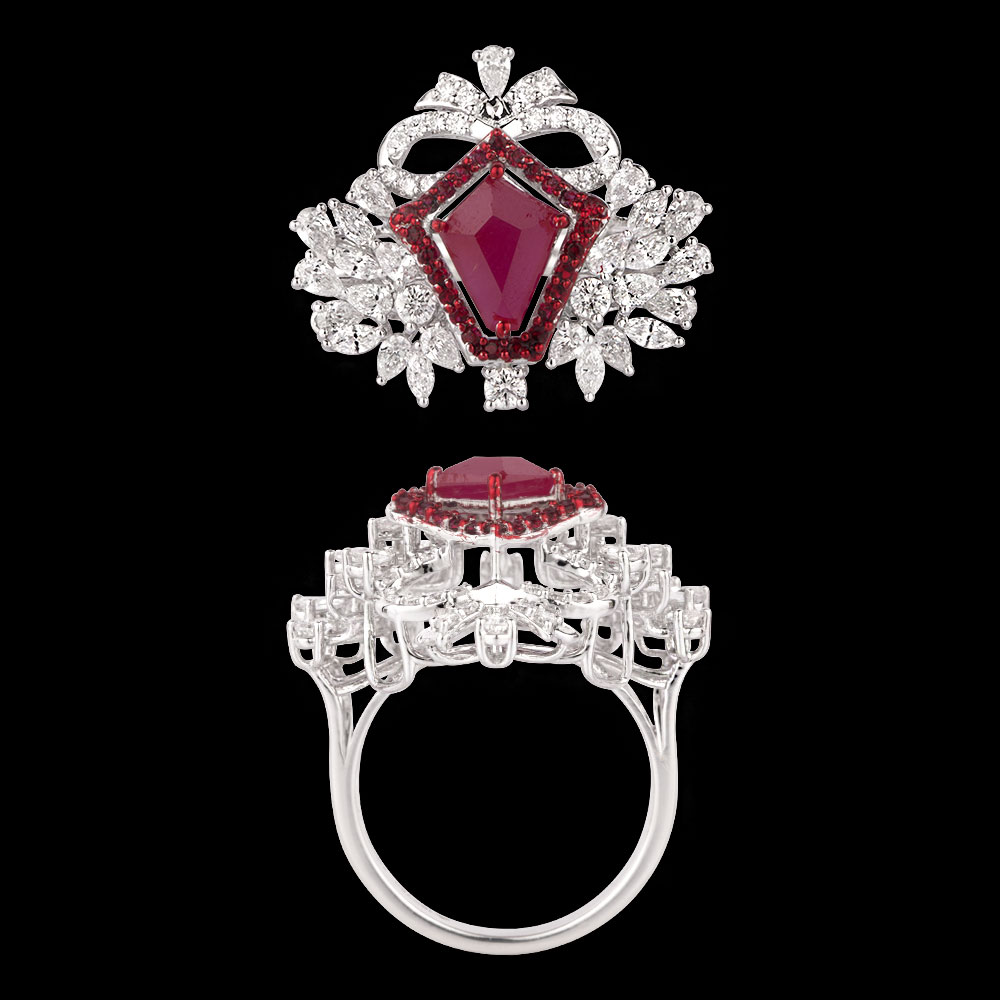 Gemstone Rings – 18K White Gold | Gharenu GH004RNGNDP447116(R)