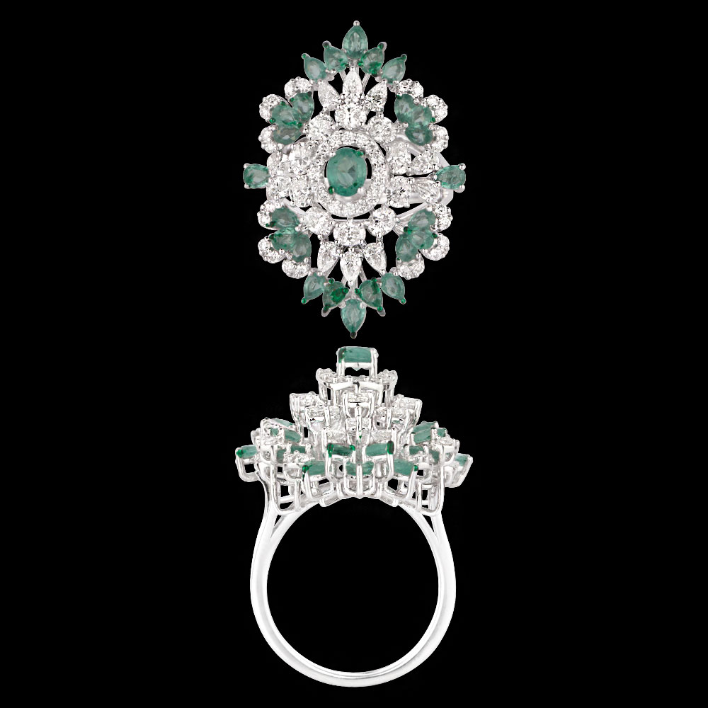 Gemstone Rings – 18K White Gold | Gharenu GH004RNGNDP447117(E)