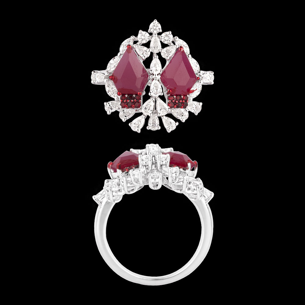 Gemstone Rings – 18K White Gold | Gharenu GH004RNGNDP447118(R)