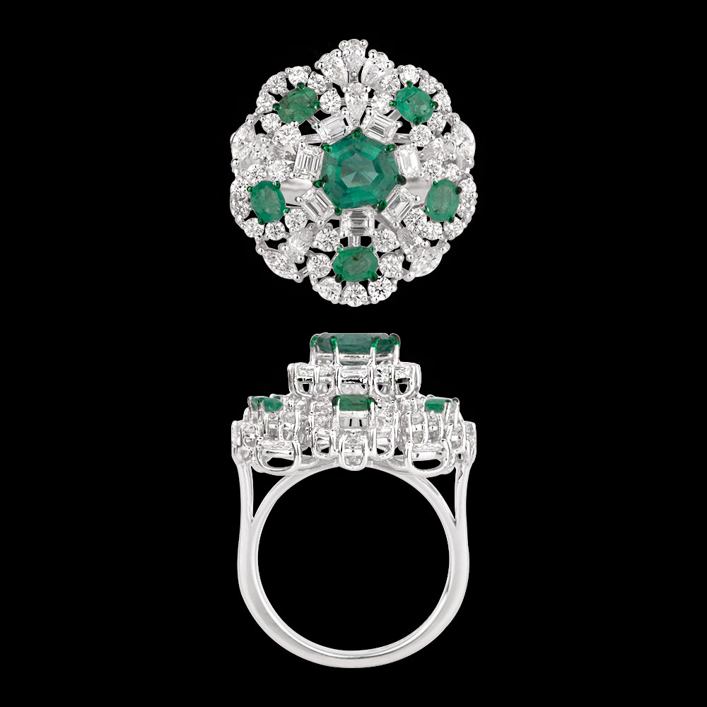 Gemstone Rings – 18K White Gold | Gharenu GH004RNGNDP447122(E)