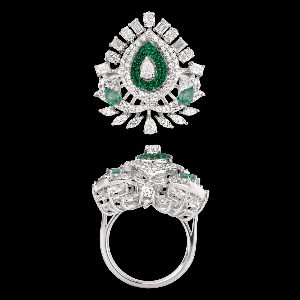 Gemstone Rings – 18K White Gold | Gharenu GH004RNGNDP447124(E)