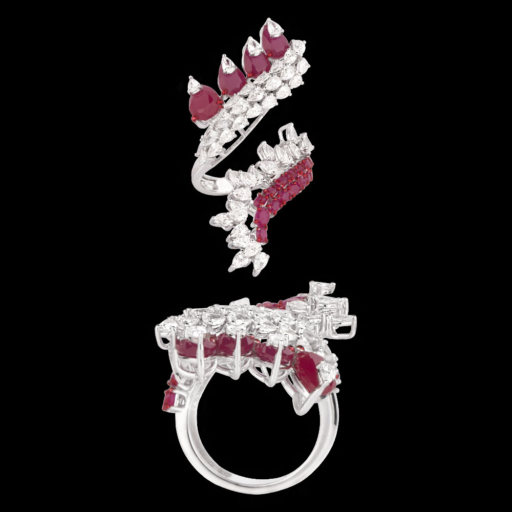 Gemstone Rings – 14K White Gold | Gharenu GH004RNGNDP447126(R)