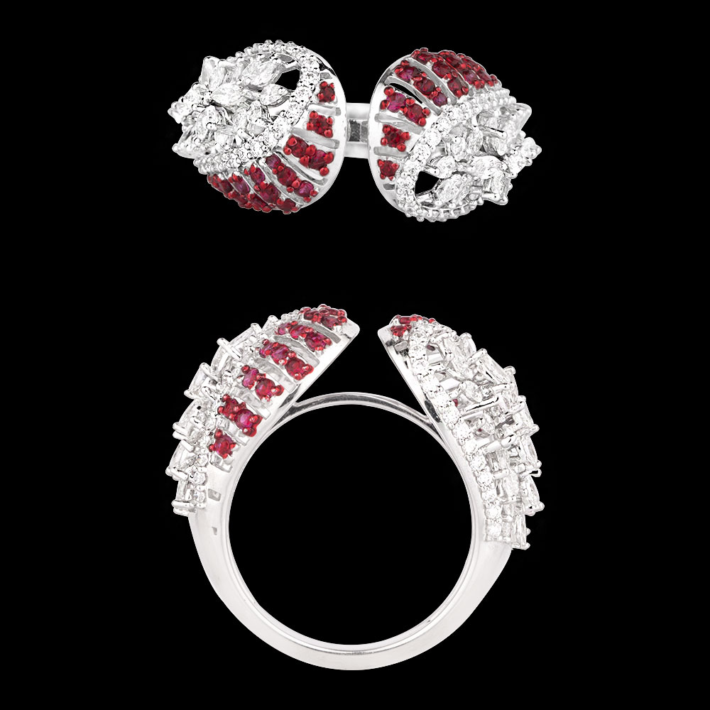 Gemstone Rings – 14K White Gold | Gharenu GH004RNGNDP447127(R)