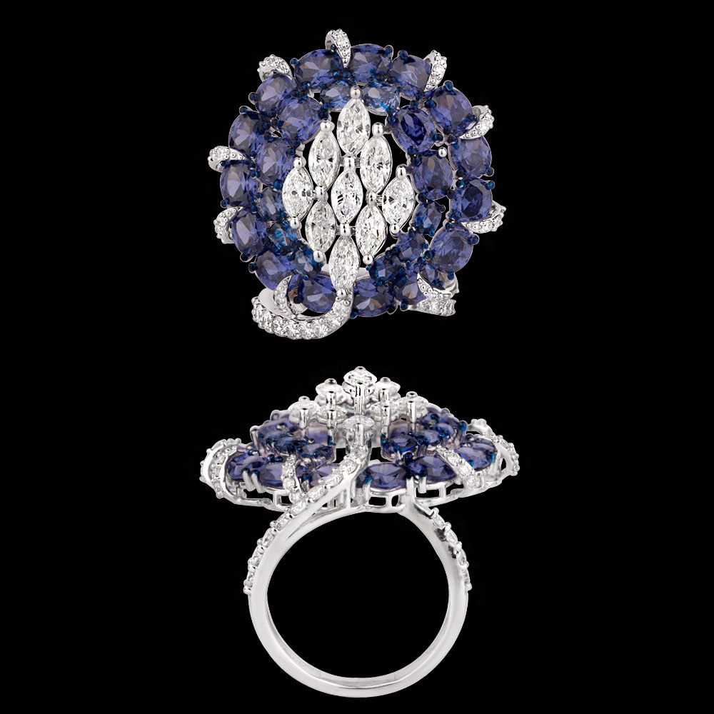 Gemstone Rings – 14K White Gold | Gharenu GH004RNGNDP447133(B)