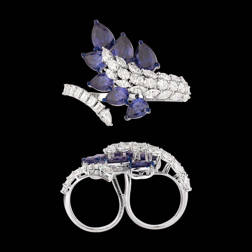 Gemstone Rings – 14K White Gold | Gharenu GH004RNGNDP447135(B)