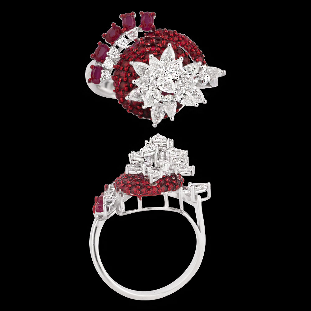 Gemstone Rings – 14K White Gold | Gharenu GH004RNGNDP447136(R)