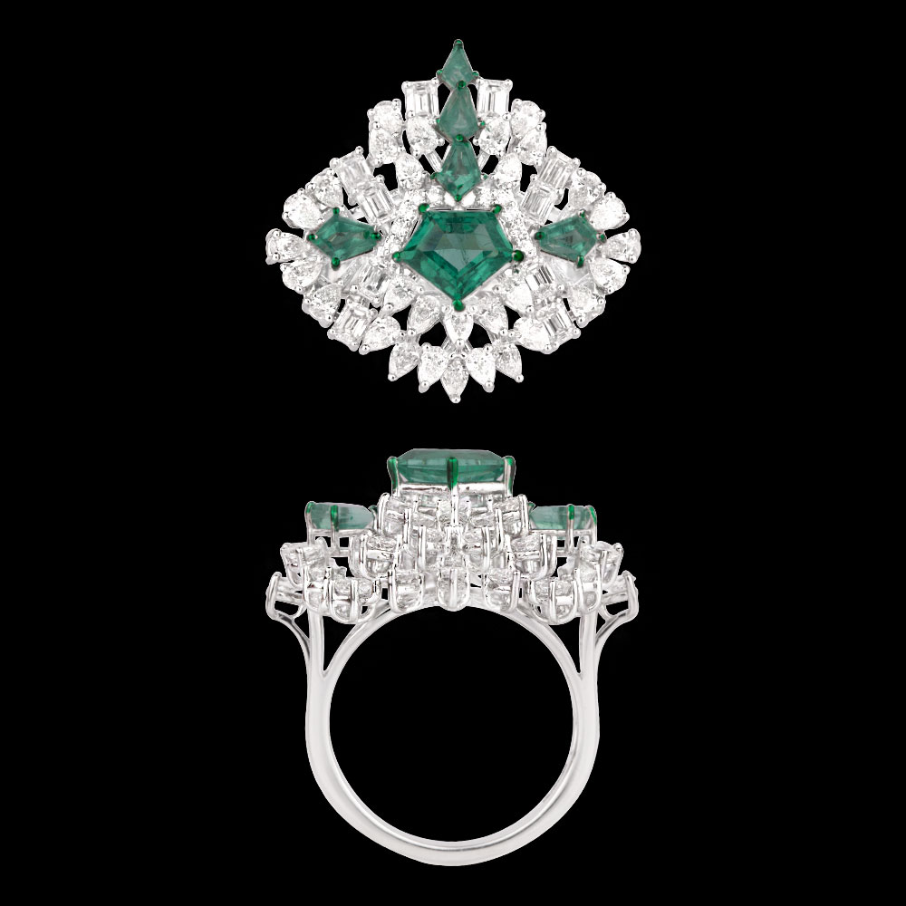 Gemstone Rings – 18K White Gold | Gharenu GH004RNGNDP447138(E)