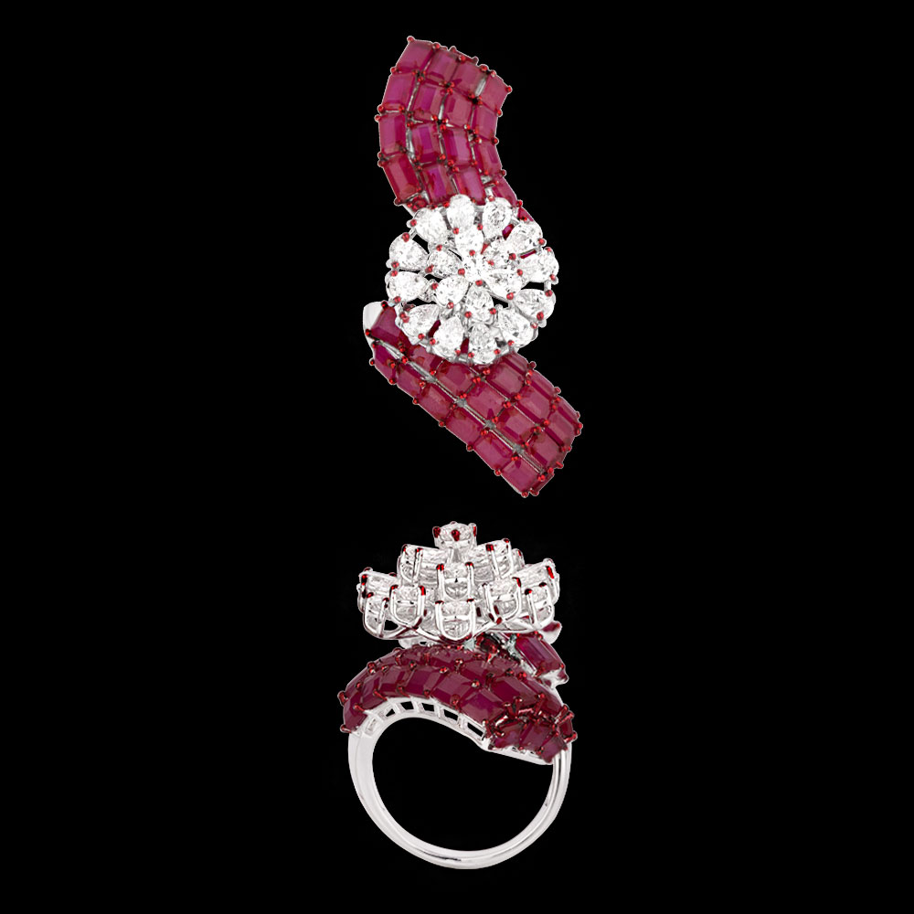 Gemstone Rings – 14K White Gold | Gharenu GH004RNGNDP447140(R)