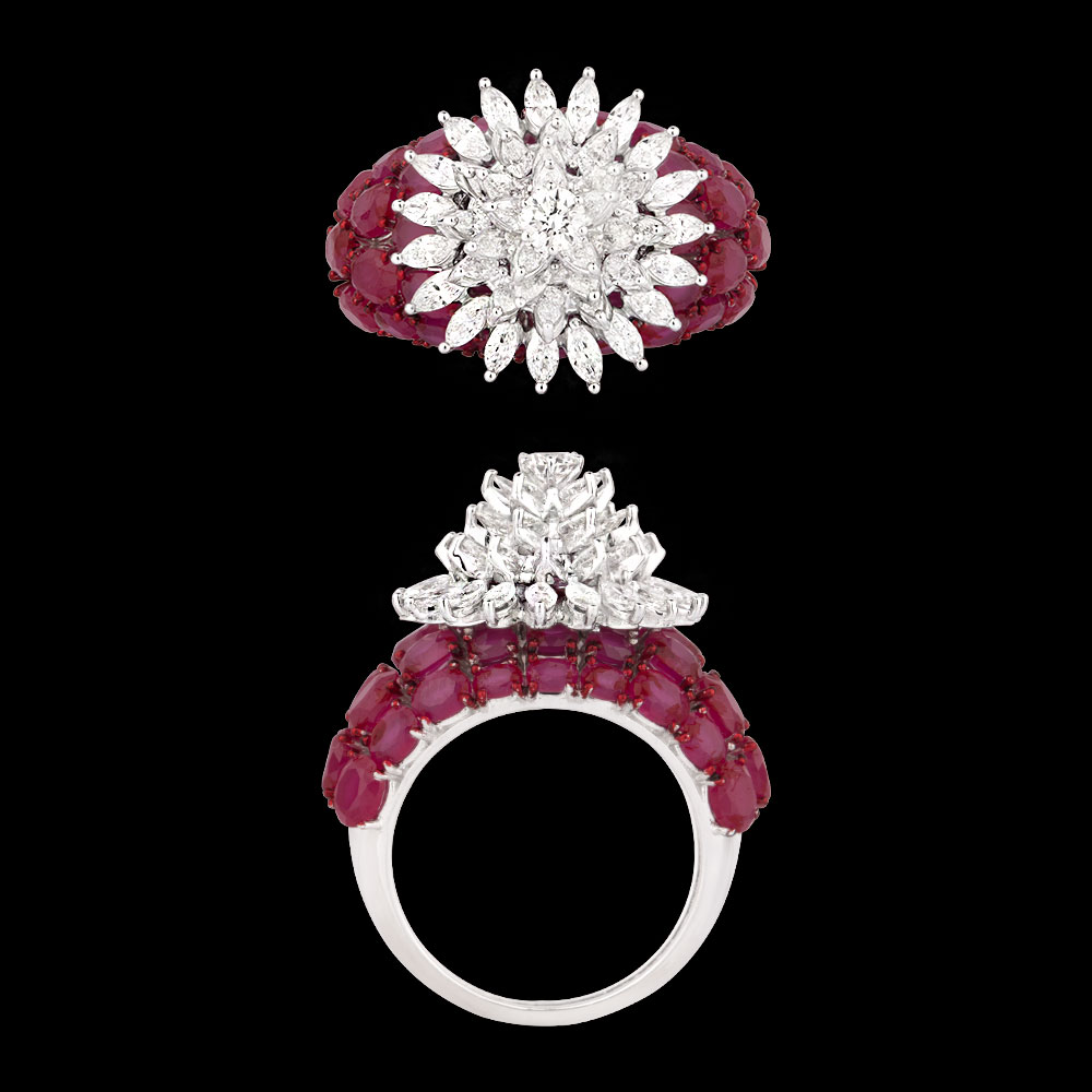 Gemstone Rings – 14K White Gold | Gharenu GH004RNGNDP447142(R)