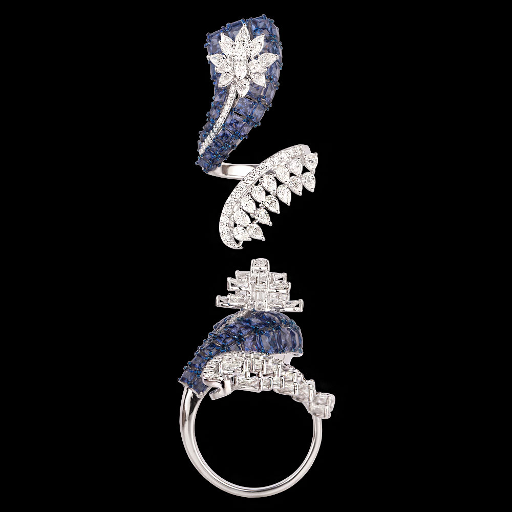 Gemstone Rings – 14K White Gold | Gharenu GH004RNGNDP447143(B)