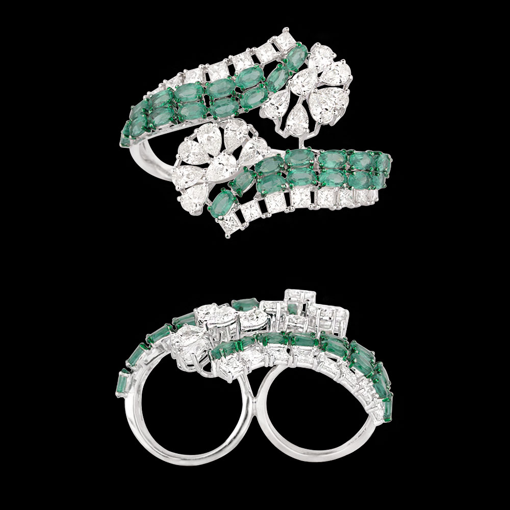 Gemstone Rings – 14K White Gold | Gharenu GH004RNGNDP447152(E)