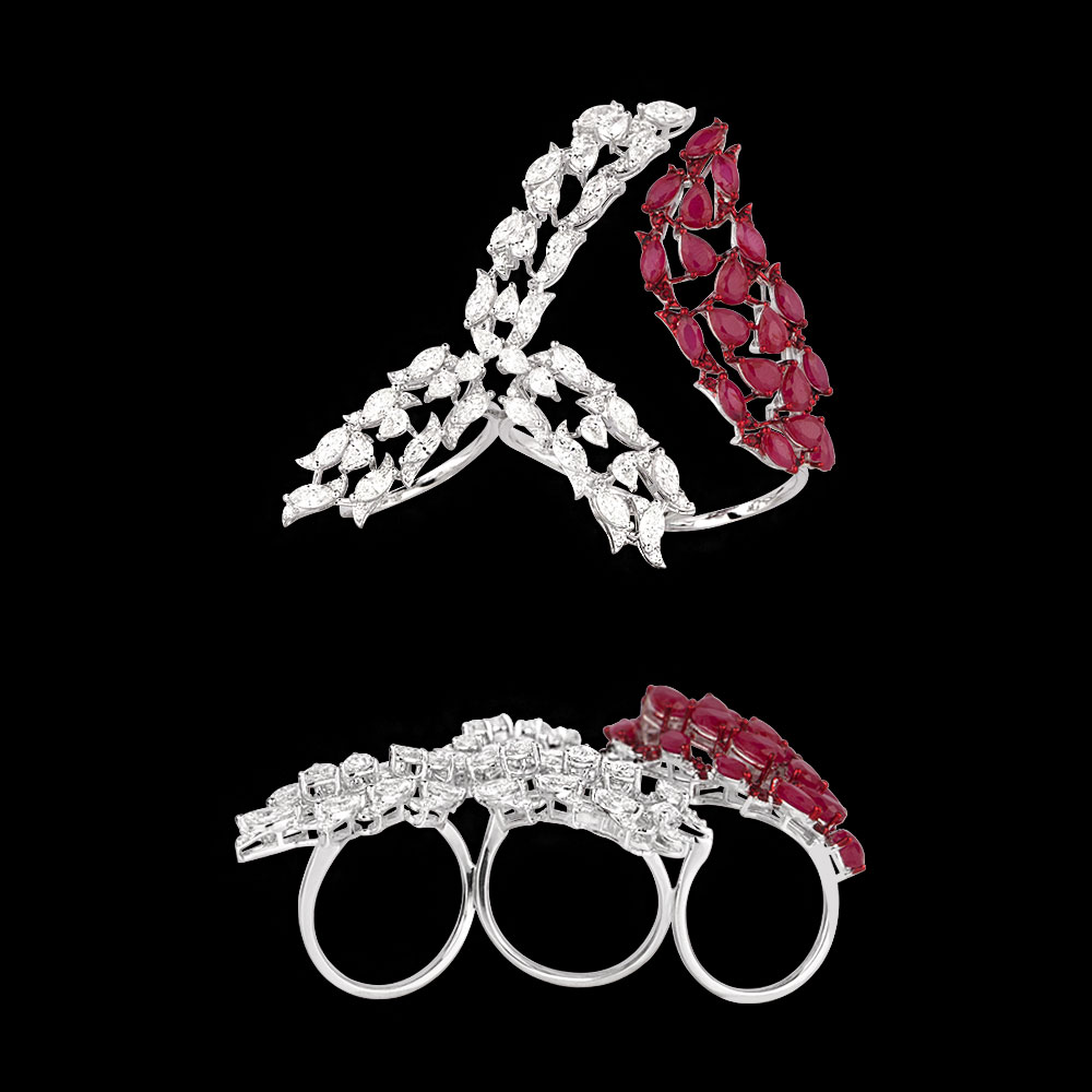 Gemstone Rings – 14K White Gold | Gharenu GH004RNGNDP447157(R)