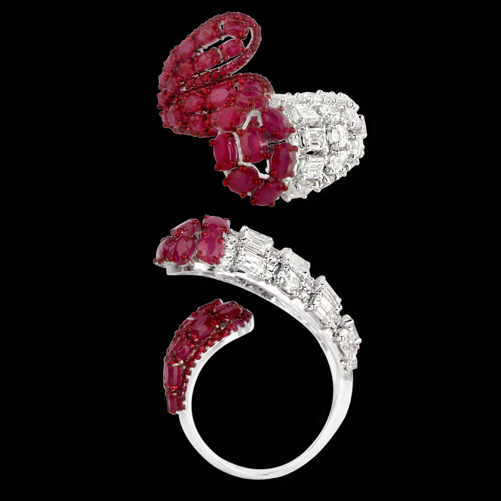 Gemstone Rings – 14K White Gold | Gharenu GH004RNGNDP447158(R)