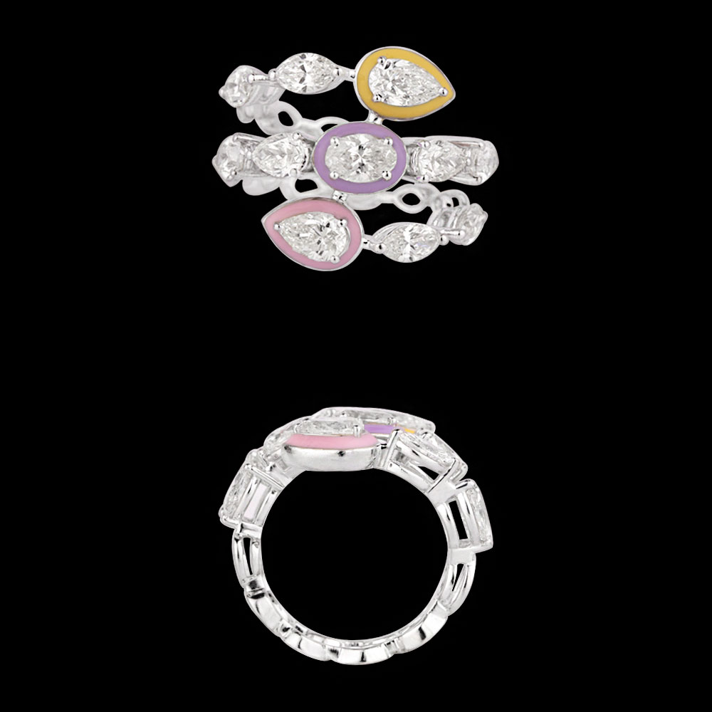 Daily Wear Rings – 14K White Gold | Gharenu GH004RNGNDP447161