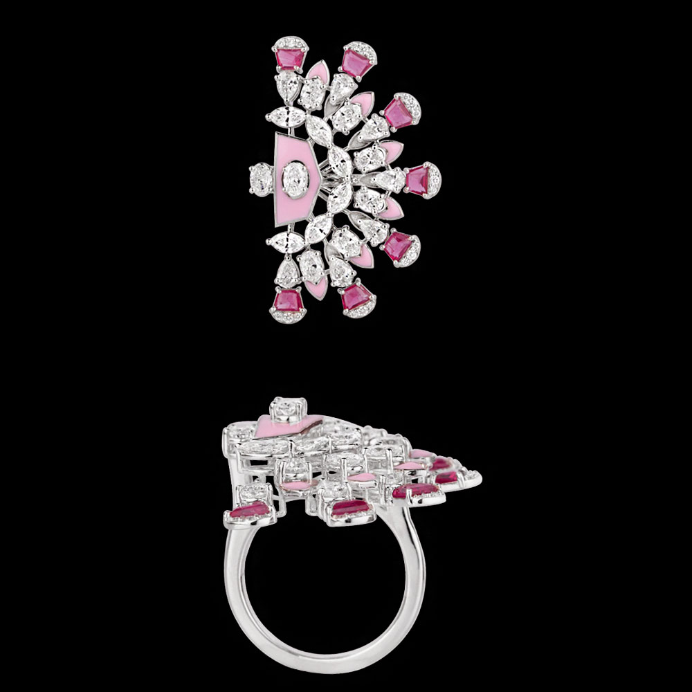 Gemstone Rings – 14K White Gold | Gharenu GH004RNGNDP447163(R)