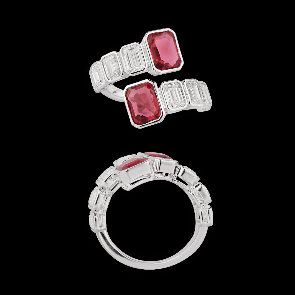 Gemstone Rings – 14K White Gold | Gharenu GH004RNGNDP447185(R)