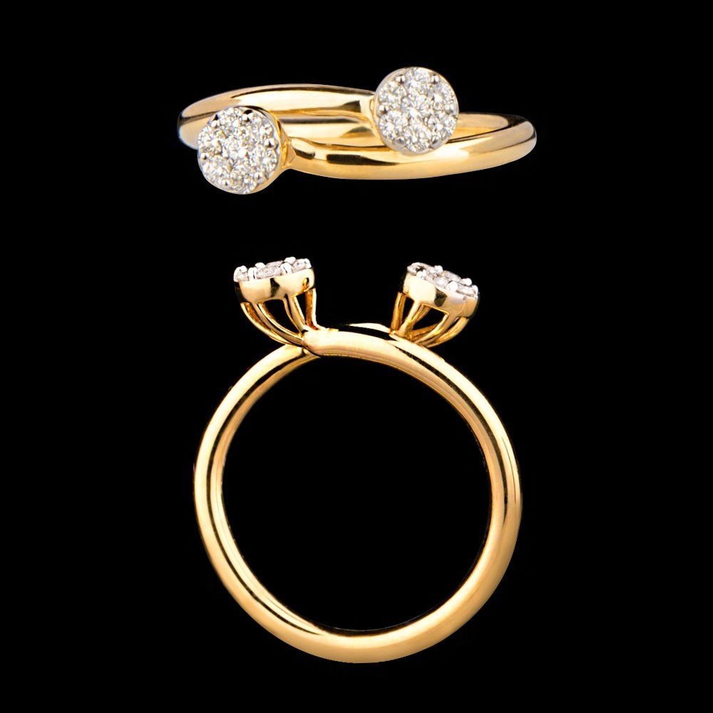 18K Yellow Gold ILLUSION RINGS