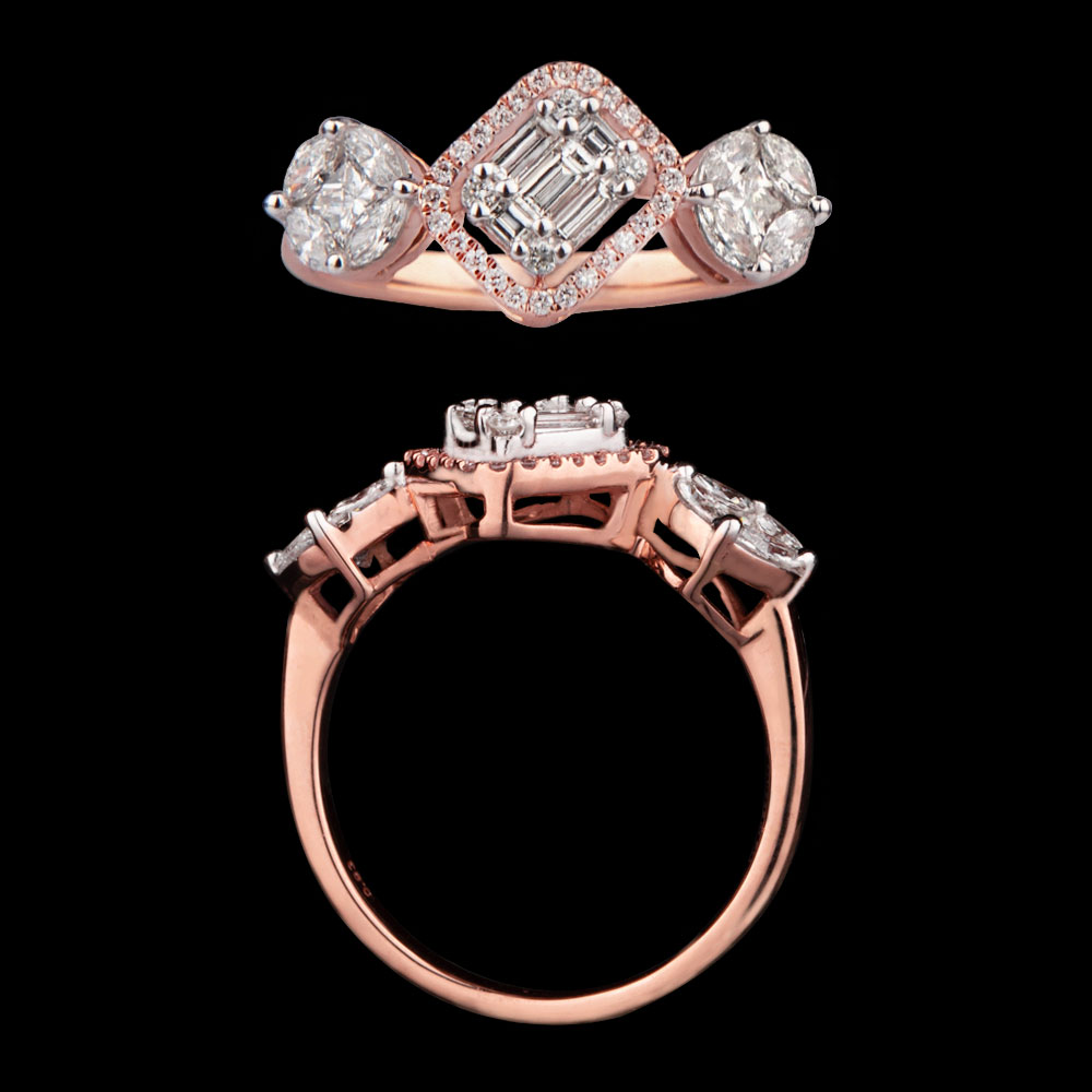 14K Two Tone (Rose Gold + Yellow Gold) ILLUSION RINGS