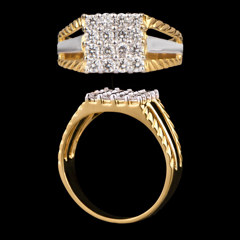 14K Two Tone (Rose Gold + Yellow Gold) MENS RINGS