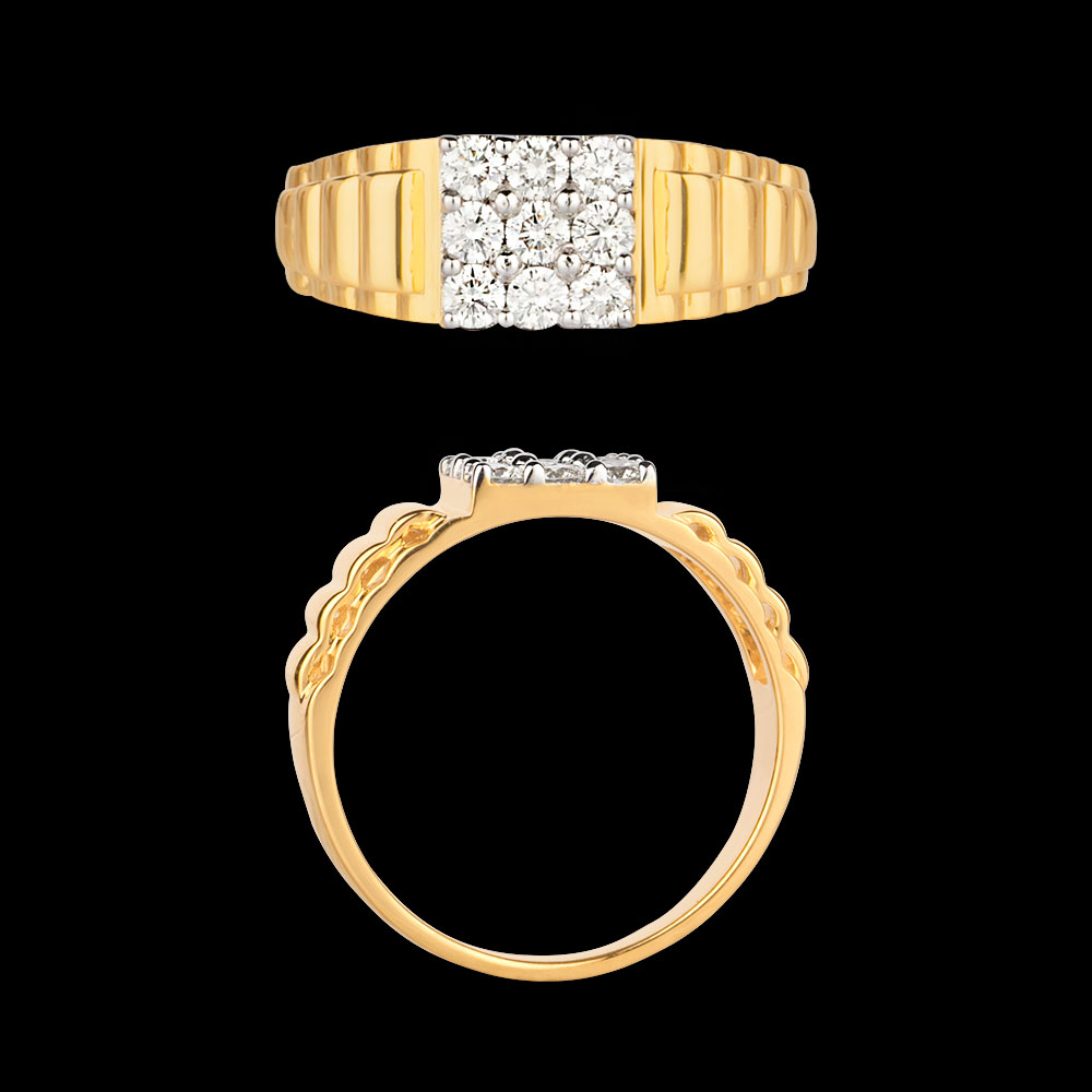 14K Two Tone (Rose Gold + Yellow Gold) MENS RINGS