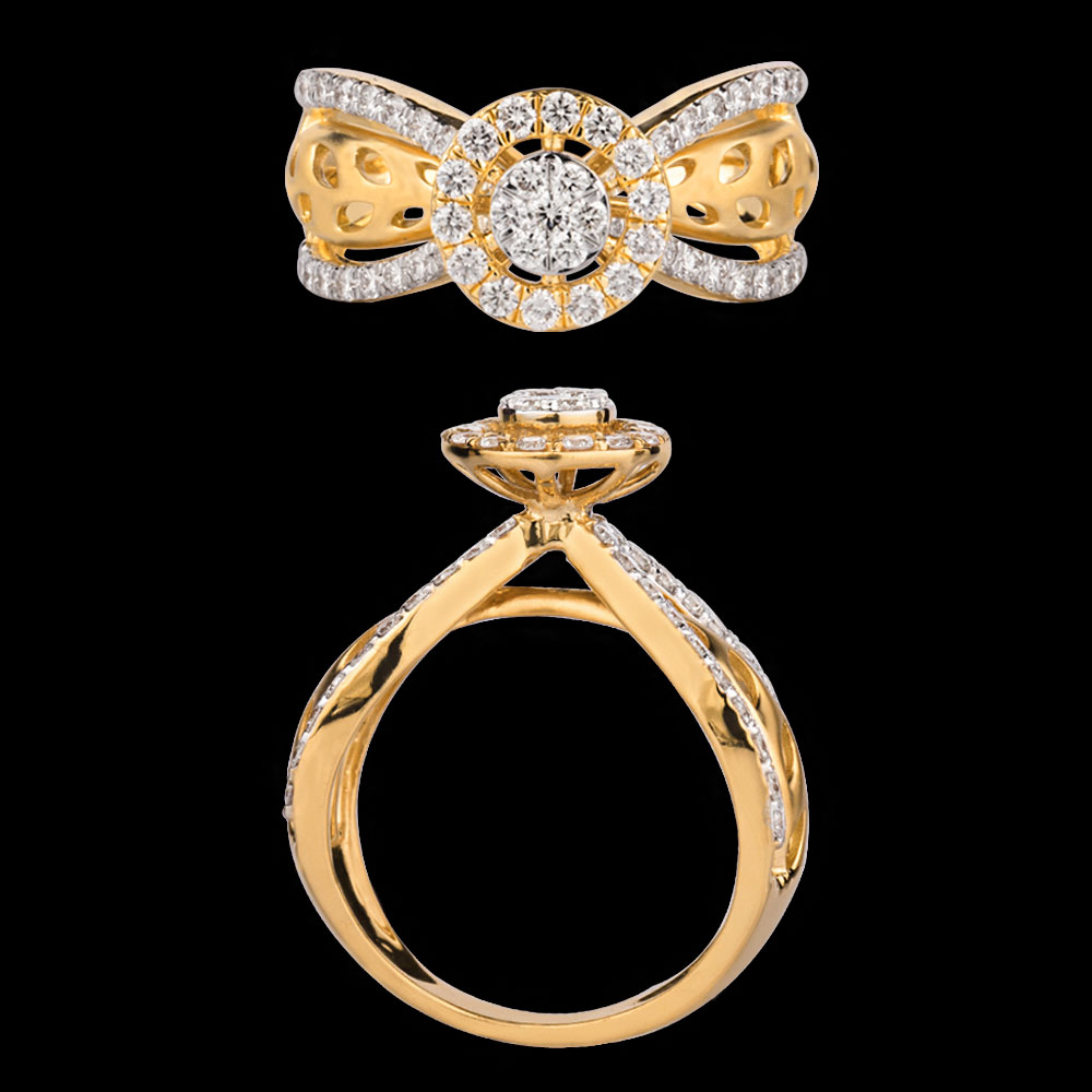 18K Yellow Gold ILLUSION RINGS