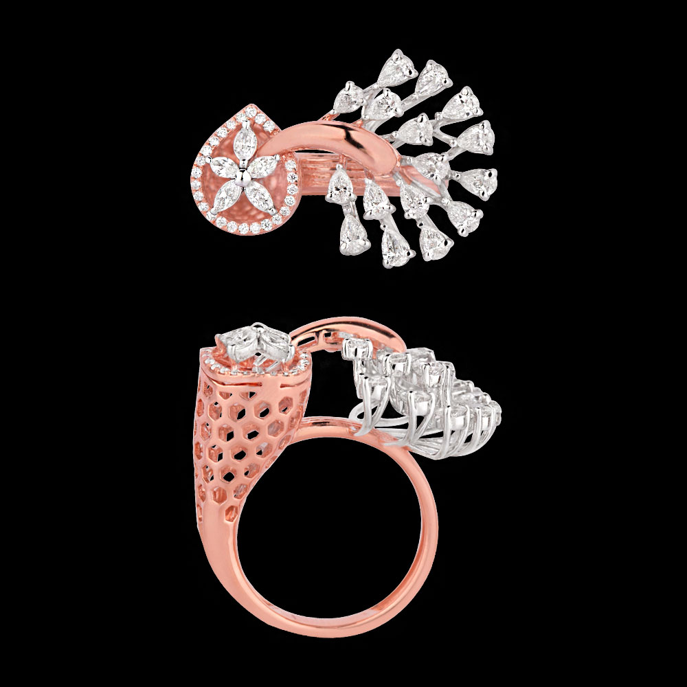 18K Two Tone (Rose Gold + White Gold) COCKTAIL RINGS