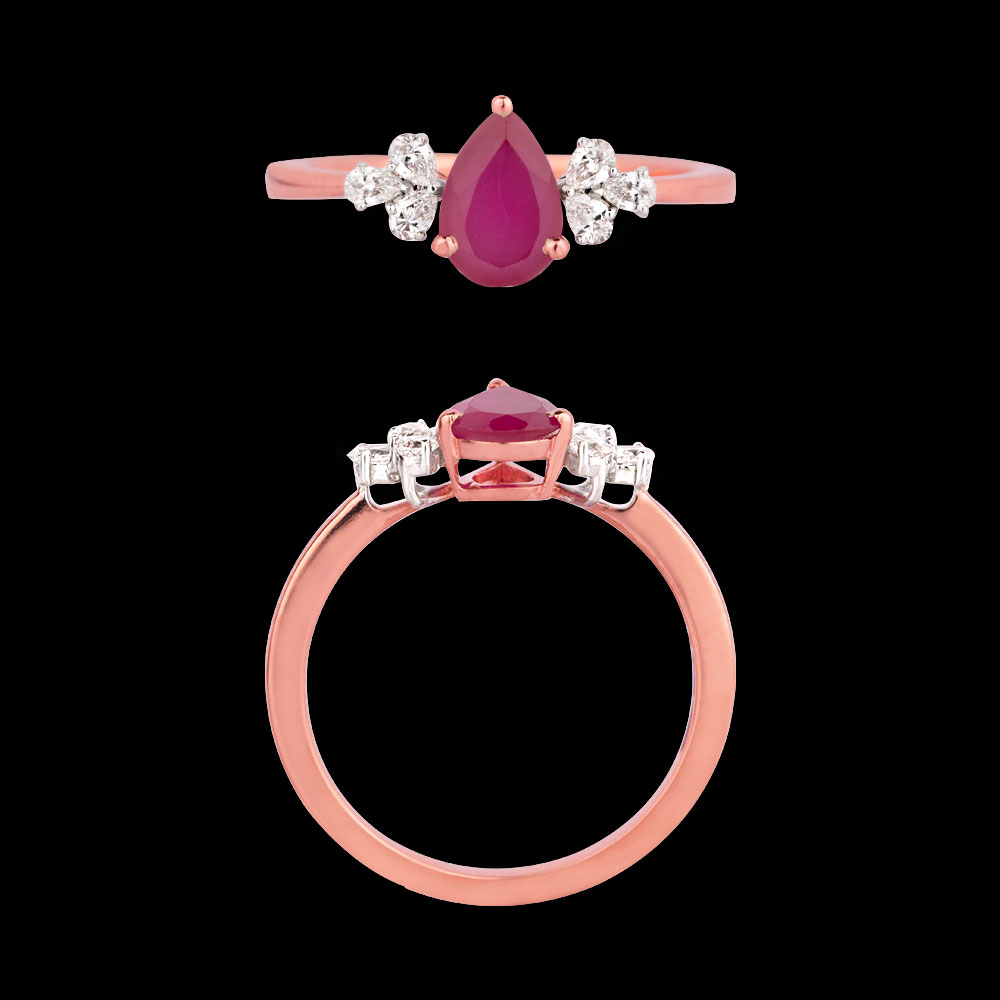 18K Two Tone (Rose Gold + White Gold) GEMSTONE RINGS