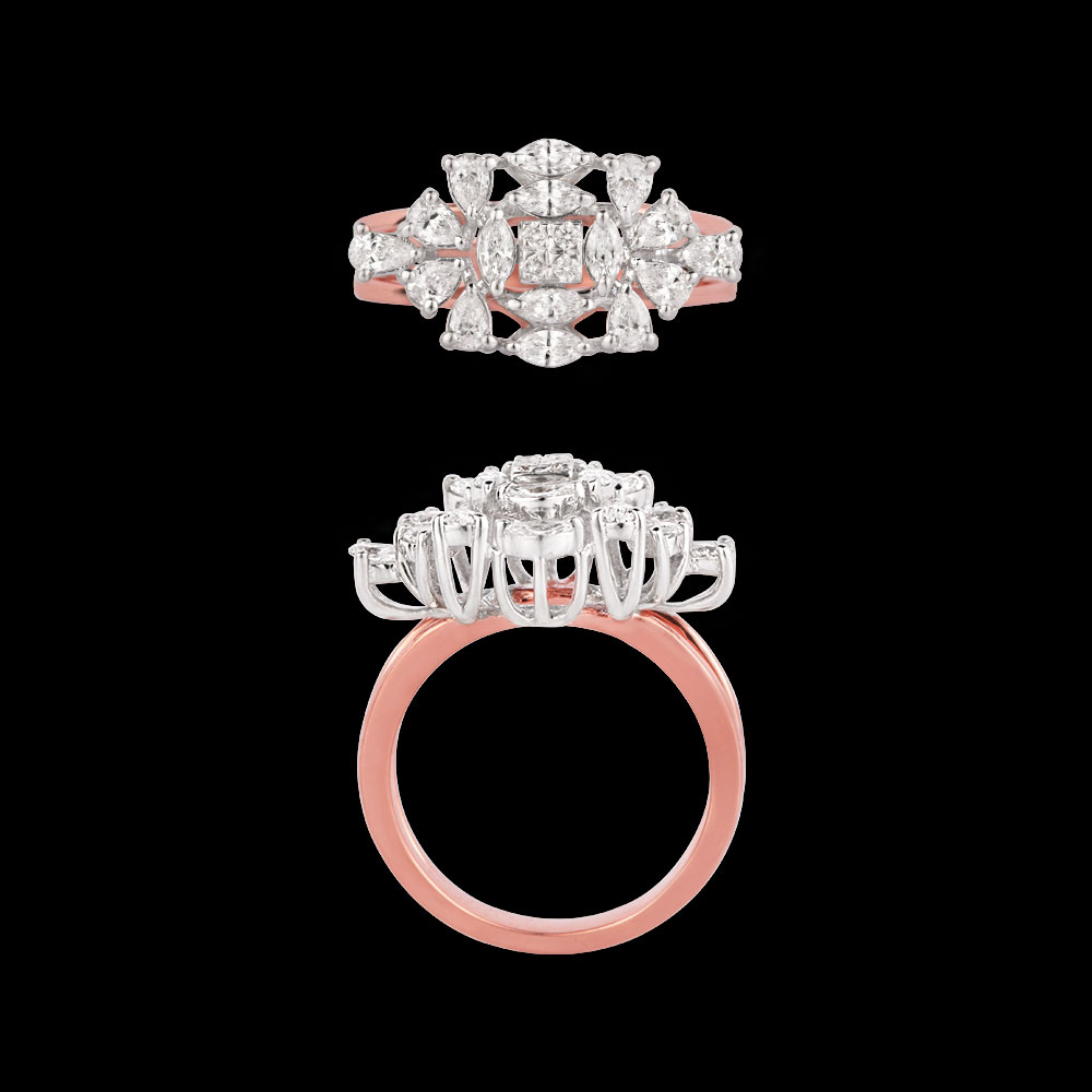 18K Two Tone (Rose Gold + White Gold) COCKTAIL RINGS