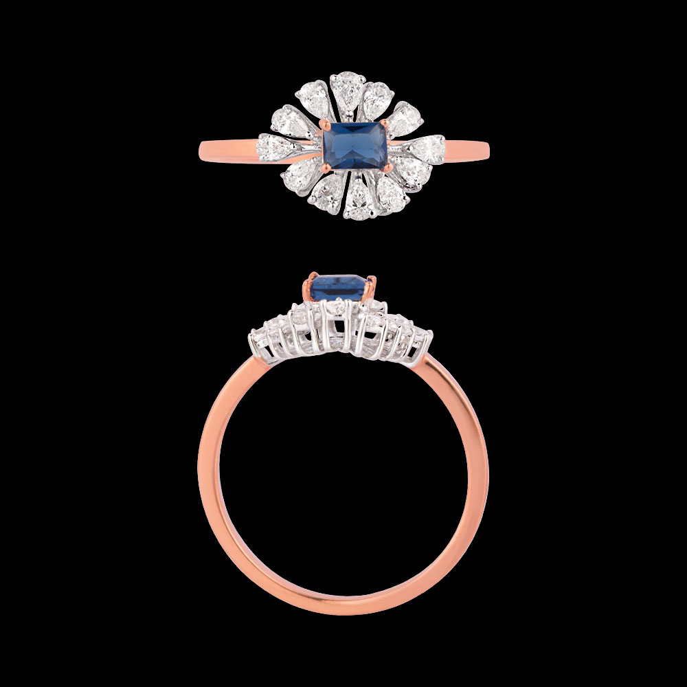 18K Two Tone (Rose Gold + White Gold) GEMSTONE RINGS